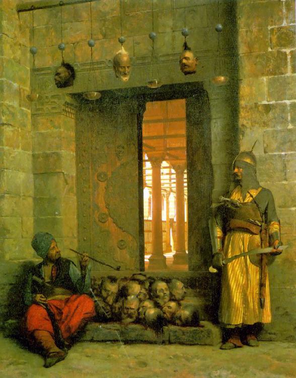 Jean Leon Gerome Heads of the Rebel Beys at the Mosque of El Hasanein china oil painting image